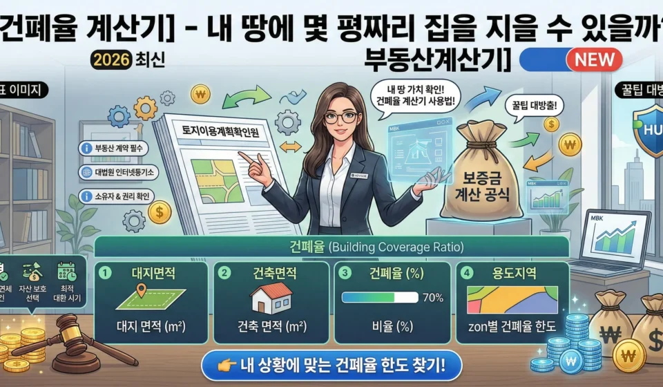 건폐율 계산기 - 내 땅에 몇 평짜리 집을 지을 수 있을까? [부동산계산기]