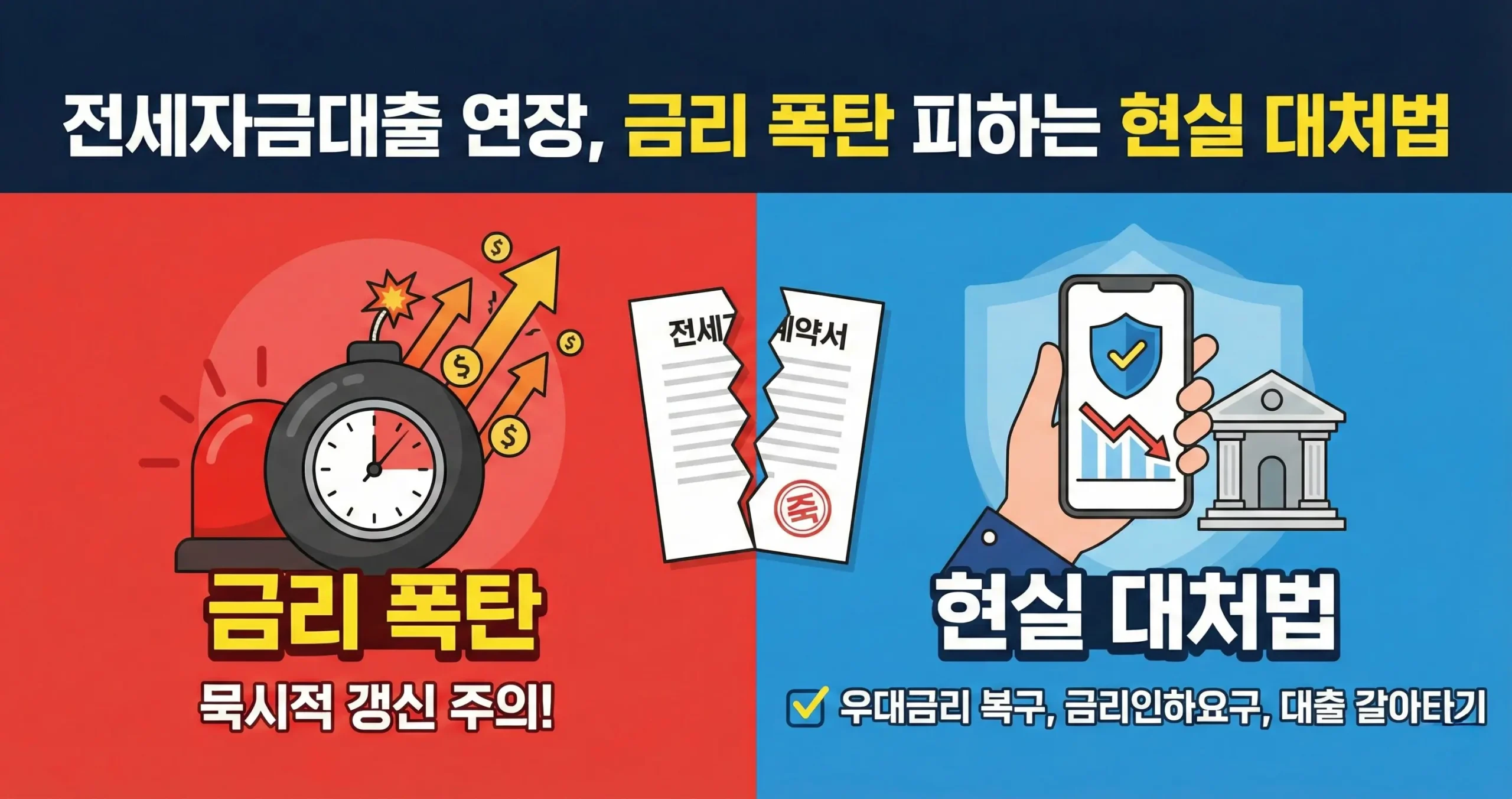 전세자금대출 연장 시 금리 인상 폭 및 묵시적 갱신 대처