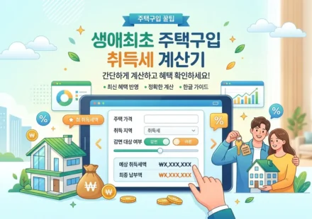 생애최초 주택구입 취득세 계산기 - 부동산 계산기