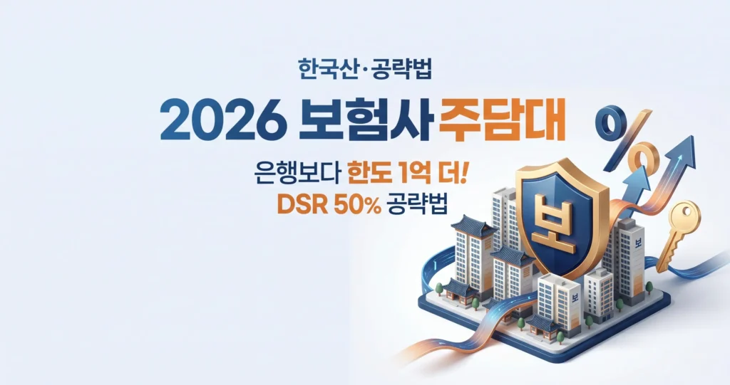 2026 보험사 주담대 금리 Top 5: 은행보다 한도 1억 더 나오는 이유 (DSR 50%)