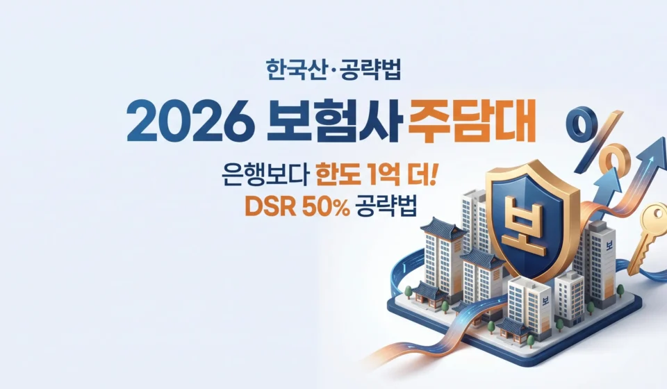 2026 보험사 주담대 금리 Top 5: 은행보다 한도 1억 더 나오는 이유 (DSR 50%)