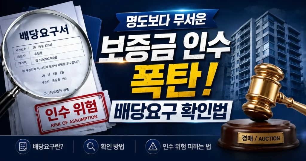 대항력 있는 임차인 배당요구 확인법 | 보증금 인수 폭탄 피하는 3분 요약