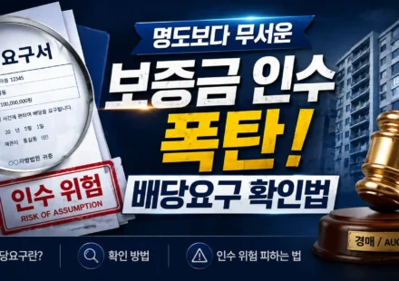 대항력 있는 임차인 배당요구 확인법 | 보증금 인수 폭탄 피하는 3분 요약