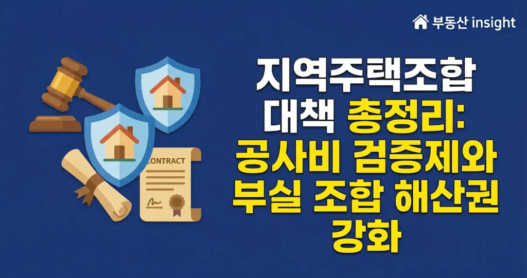 지역주택조합 대책 핵심 정리(개선내용 vs 현행) 요약 정리