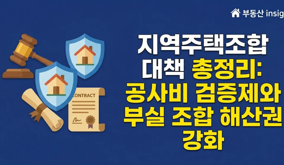 지역주택조합 대책 핵심 정리(개선내용 vs 현행) 요약 정리