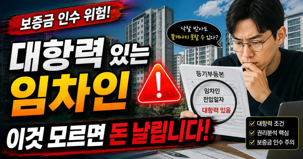 대항력 있는 임차인, 왜 중요한 걸까? 경매 초보도 이해하는 핵심 정리