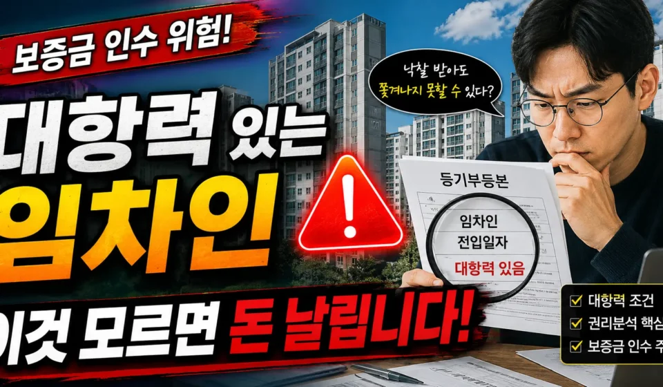 대항력 있는 임차인, 왜 중요한 걸까? 경매 초보도 이해하는 핵심 정리