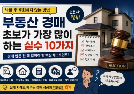 부동산 경매 초보가 가장 많이 하는 실수를 설명하는 대표 이미지