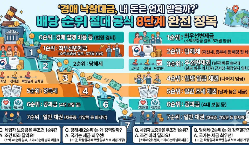경매 낙찰대금 순위, 내 돈은 언제 받을까? 배당 순위 8단계 공식