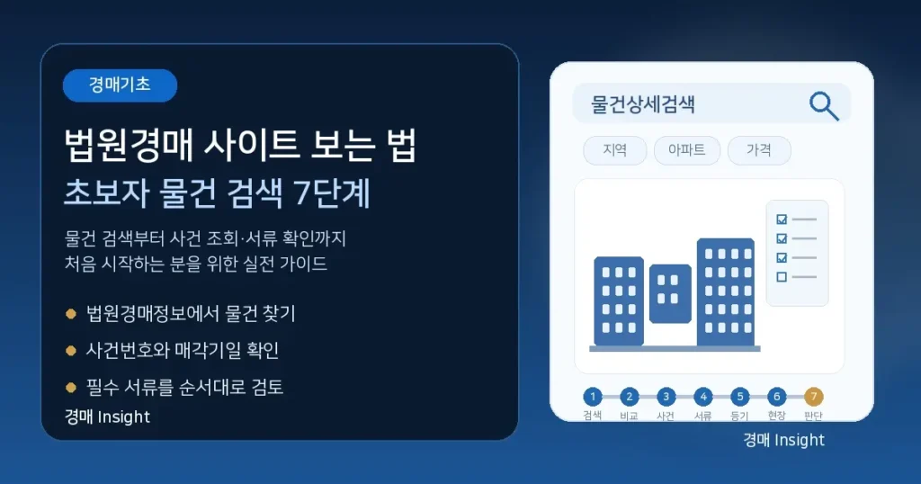 법원경매 사이트 보는 법｜초보자 물건 검색 7단계