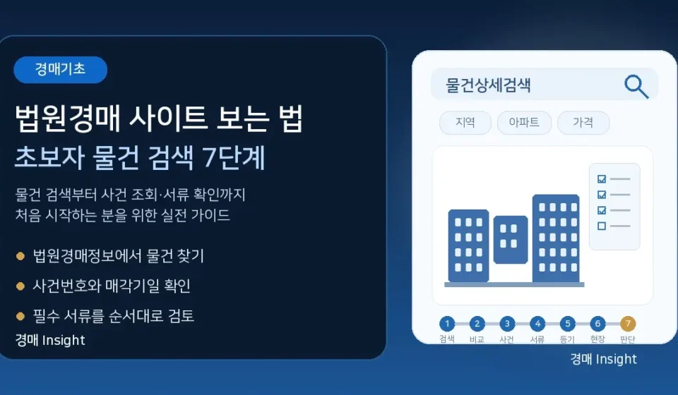 법원경매 사이트 보는 법｜초보자 물건 검색 7단계
