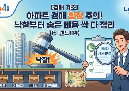 [경매 기초] 아파트 경매 함정 주의! 낙찰부터 숨은 비용 싹 다 정리 (ft. 랜드114)