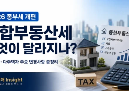 2026 종합부동산세 개편과 1주택자 다주택자 종부세 핵심 쟁점