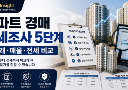아파트 경매 시세조사 5단계를 설명하는 대표 이미지