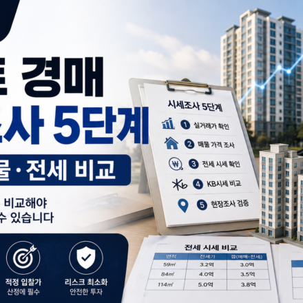 아파트 경매 시세조사 5단계를 설명하는 대표 이미지
