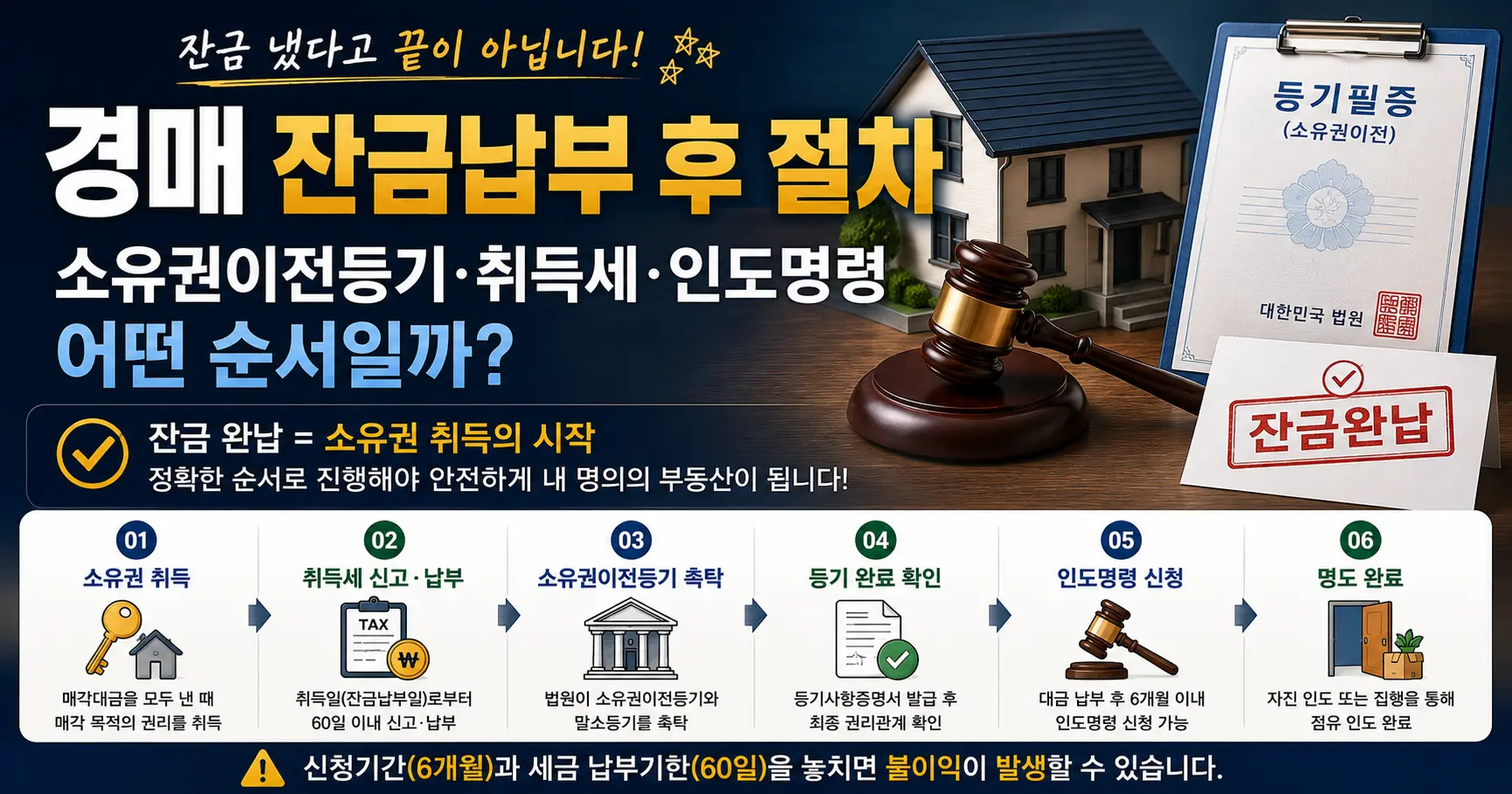 경매 잔금납부 후 절차 소유권이전등기 취득세 인도명령
