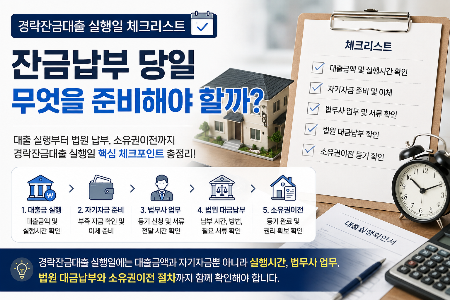 경락잔금대출 실행일 경매 잔금납부 당일 체크리스트