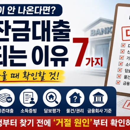 경락잔금대출 거절되는 이유 7가지 대출이 안 나올 때 확인사항