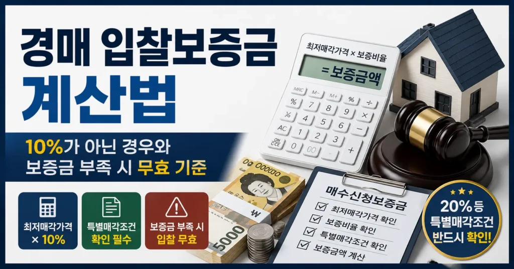 경매 입찰보증금 계산법 10% 20% 매수신청보증금