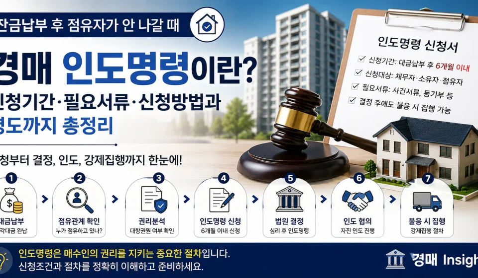 경매 인도명령 신청기간 필요서류 신청방법과 명도 절차