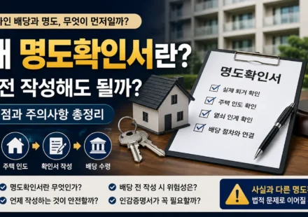 경매 명도확인서 임차인 배당 전 발급 시점과 주의사항