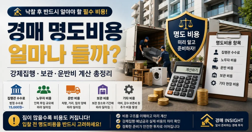 경매 명도비용 강제집행 운반비 보관비 계산 방법