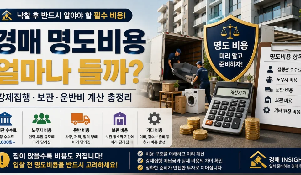 경매 명도비용 강제집행 운반비 보관비 계산 방법
