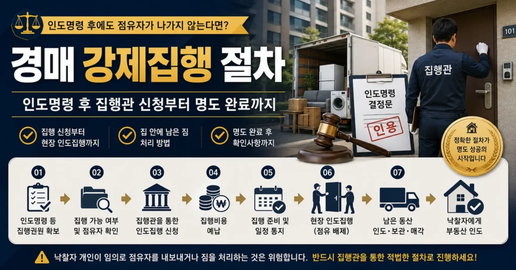경매 강제집행 절차 인도명령 후 집행관 신청부터 명도 완료까지