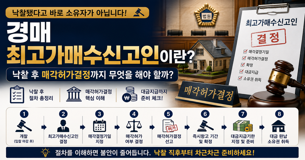 경매 최고가매수신고인 낙찰 후 매각허가결정 절차