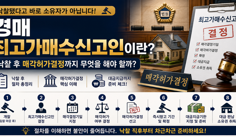 경매 최고가매수신고인 낙찰 후 매각허가결정 절차