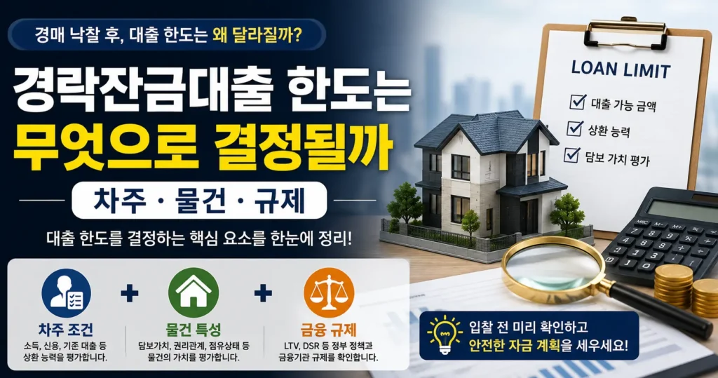 경락잔금대출 한도를 결정하는 요소를 설명하는 대표 이미지