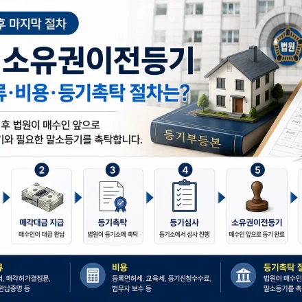 경매 소유권이전등기 절차 필요서류 비용 등기촉탁