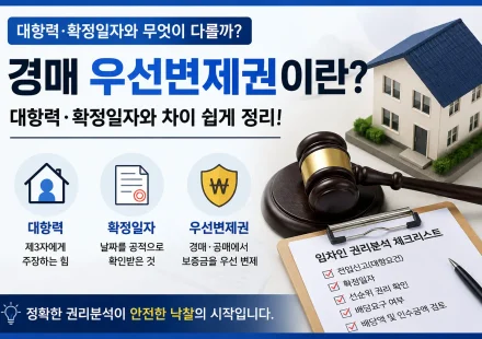 경매 우선변제권 대항력 확정일자 차이와 임차인 배당