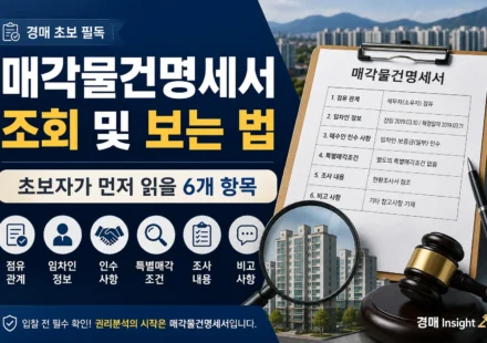 매각물건명세서 조회 및 보는 법을 설명하는 대표 이미지