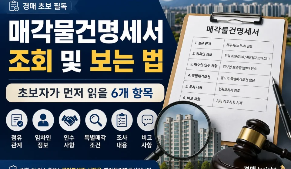 매각물건명세서 조회 및 보는 법을 설명하는 대표 이미지