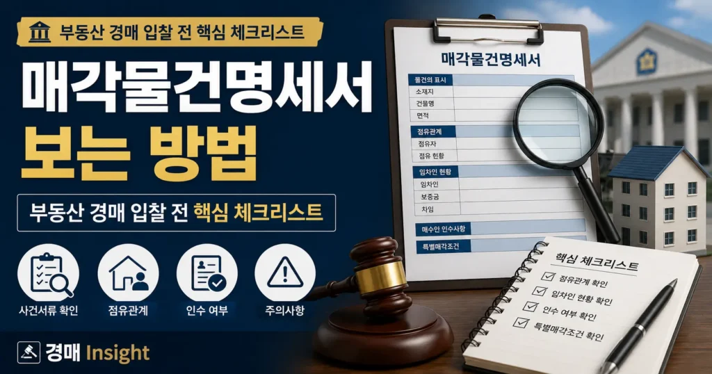 매각물건명세서 보는 방법과 확인 순서를 설명하는 대표 이미지