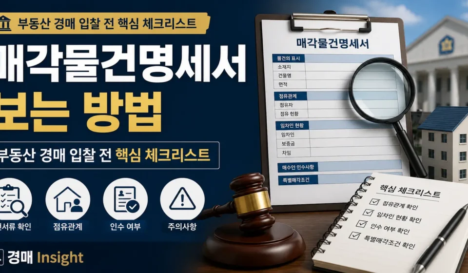 매각물건명세서 보는 방법과 확인 순서를 설명하는 대표 이미지