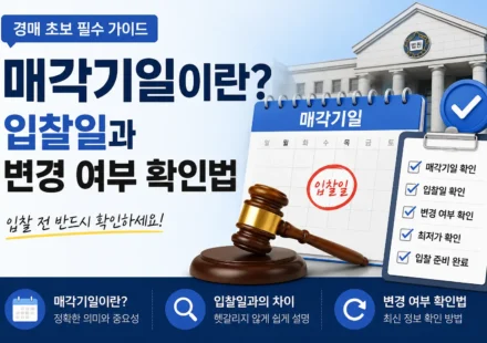 매각기일이란? 입찰일과 변경 여부 확인법｜경매 초보 필수 가이드