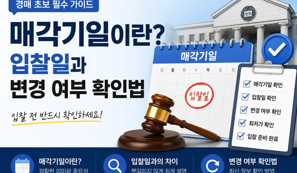 매각기일이란? 입찰일과 변경 여부 확인법｜경매 초보 필수 가이드