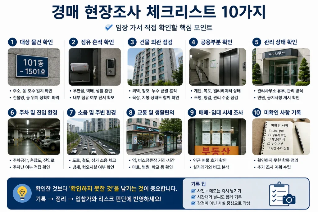경매 현장조사 임장 체크리스트 10가지