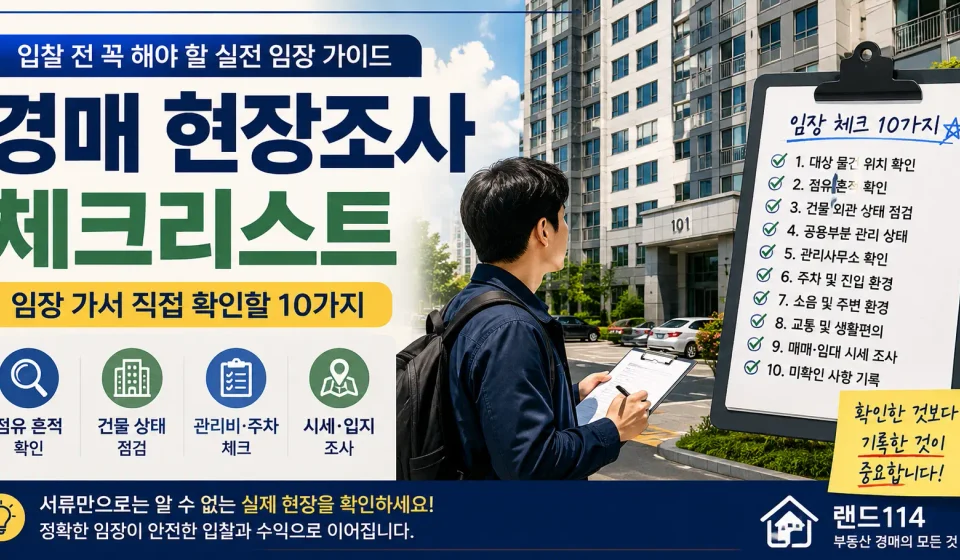 경매 현장조사 체크리스트 임장 가서 확인할 10가지