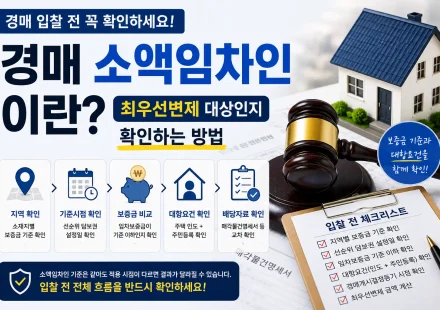 경매 소액임차인 최우선변제 보증금 기준 확인 방법