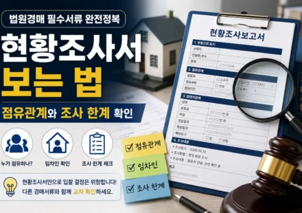 법원경매 현황조사서 보는 법과 점유관계 임차인 조사 한계