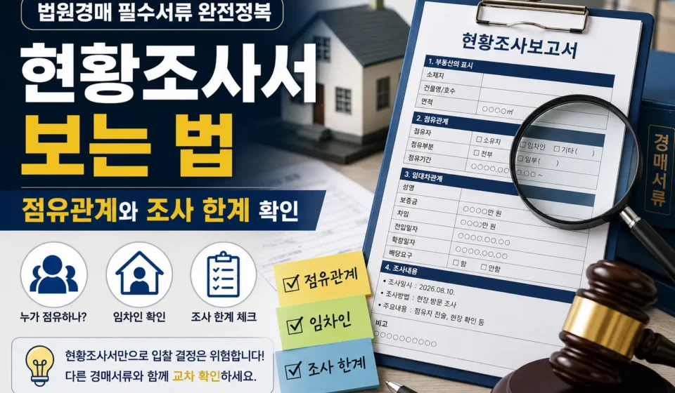 법원경매 현황조사서 보는 법과 점유관계 임차인 조사 한계