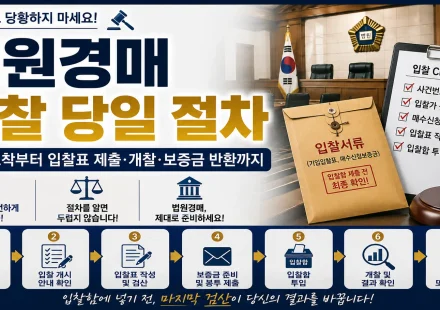 법원경매 입찰 당일 절차 입찰표 제출 개찰 보증금 반환