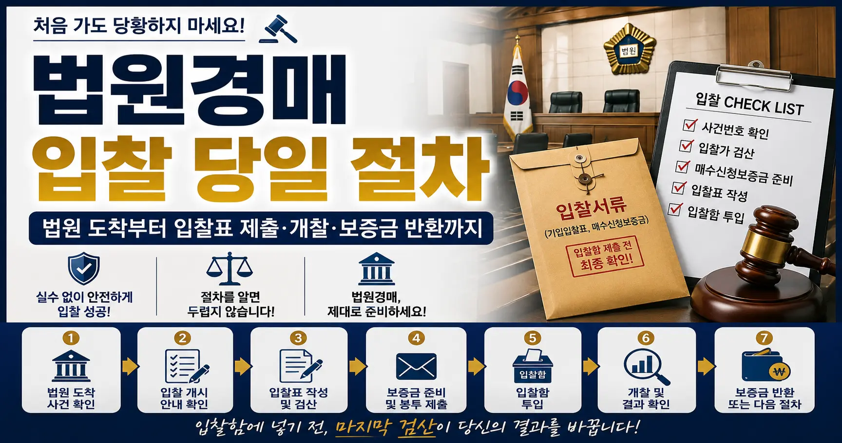 법원경매 입찰 당일 절차 입찰표 제출 개찰 보증금 반환