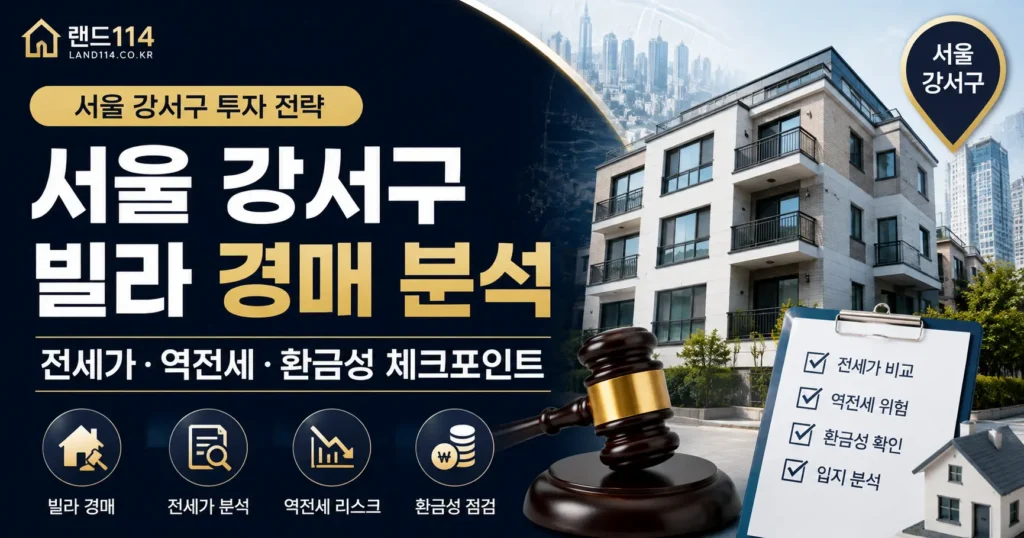 서울 강서구 빌라 경매 분석｜전세가·역전세·환금성 체크포인트