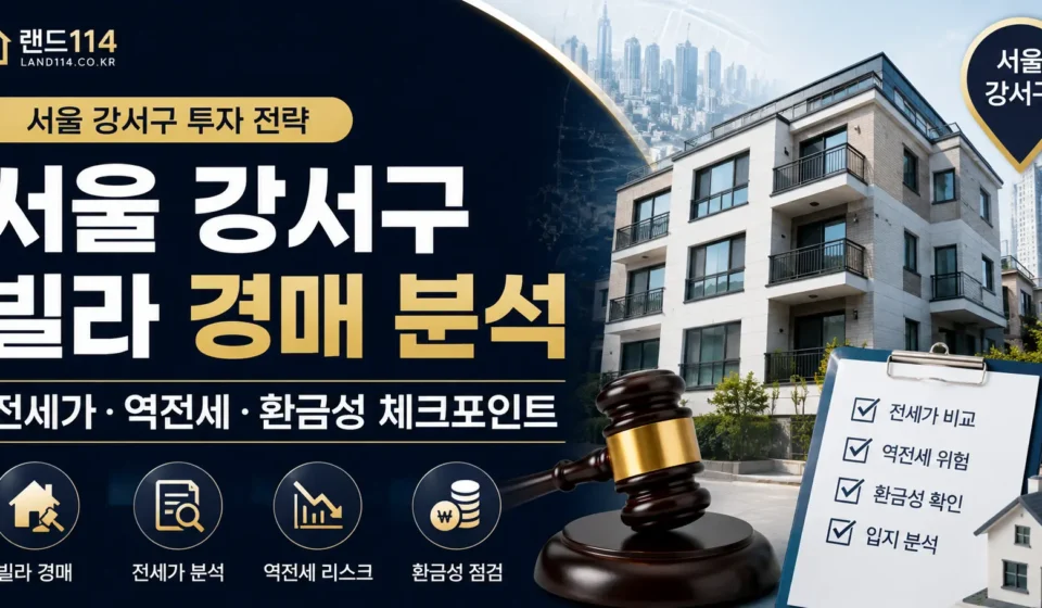 서울 강서구 빌라 경매 분석｜전세가·역전세·환금성 체크포인트