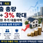 8·13 부동산대책 발표 가계대출 총량 1.5%에서 3% 확대와 이주비 중도금 잔금대출 영향