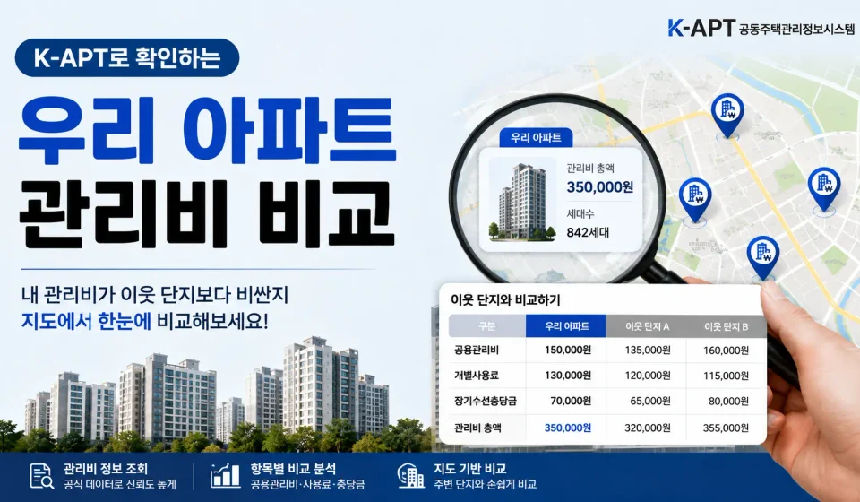 아파트 관리비 비교 K-apt 공동주택관리정보시스템 조회 방법